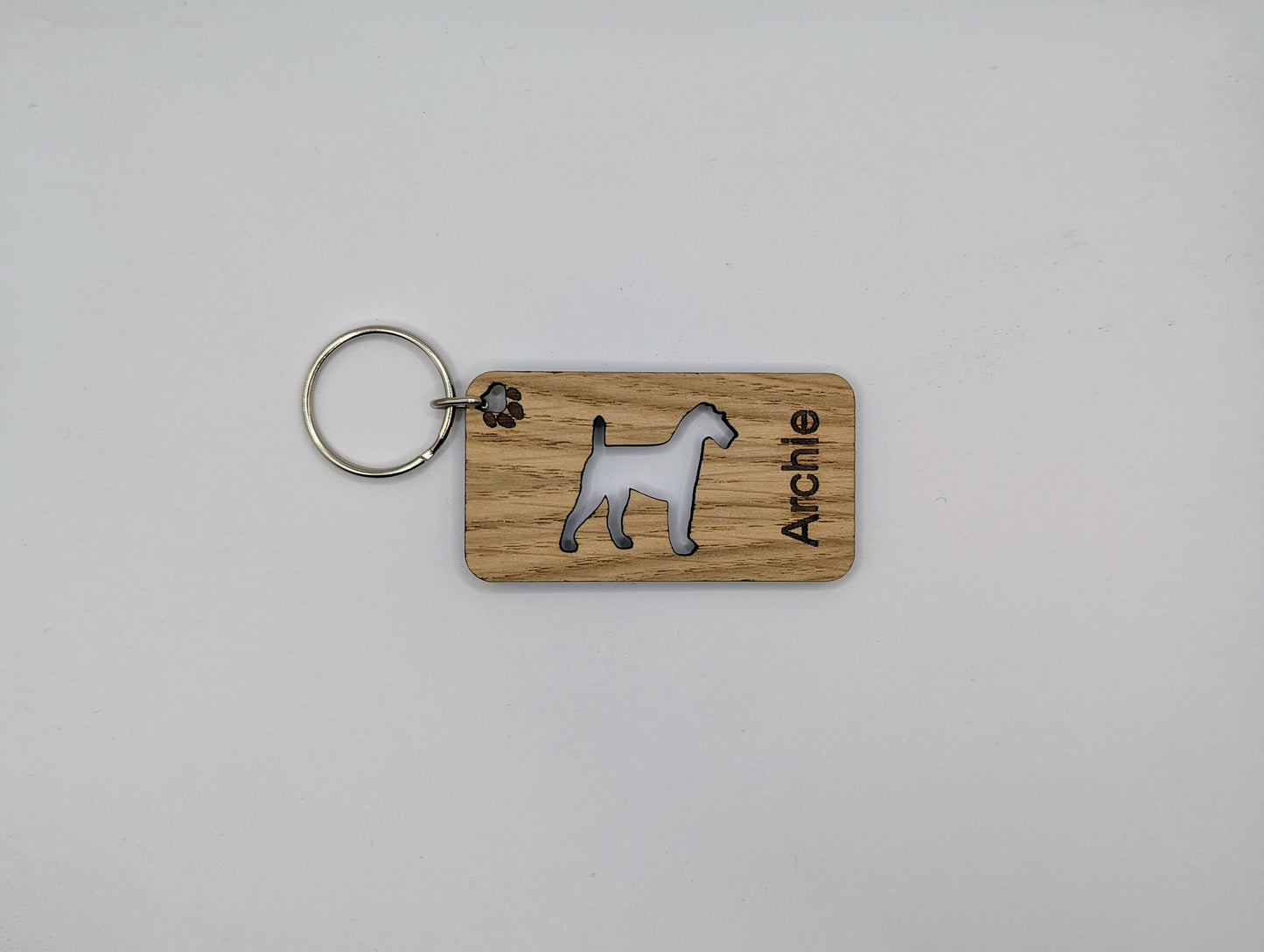 Personalised Irish Terrier Wooden Keyring | Oak Dog Keychain | Gift For Irish Terrier Parent | Doggy Key Tag Gift