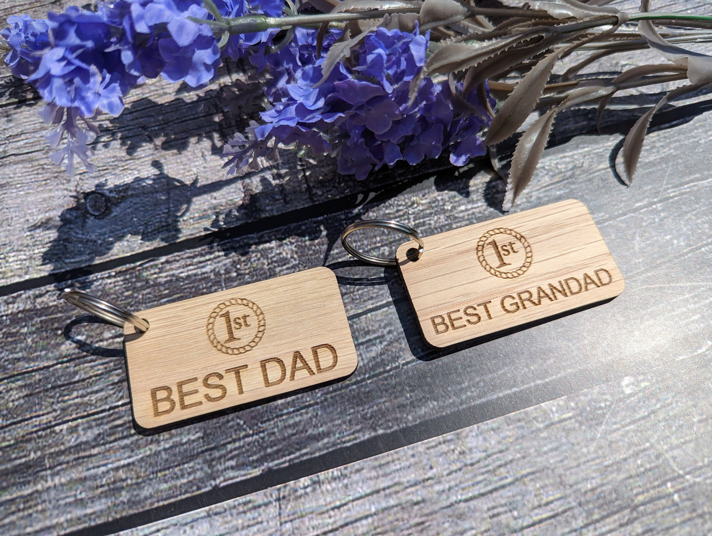 Best Dad & Best Grandad Keyrings, Birthday Gift for Dad, Grandad, Father's Day Gift