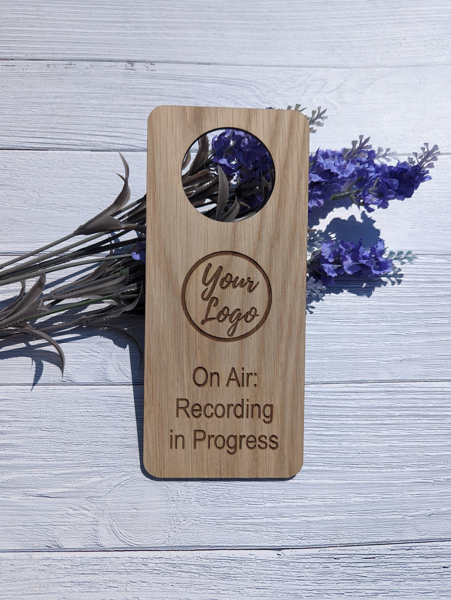 On Air: Recording in Progress, Do Not Disturb - Wooden Door Hanger, Personalised Sign,  Podcaster, Musician, Voice-over, or Content Creator