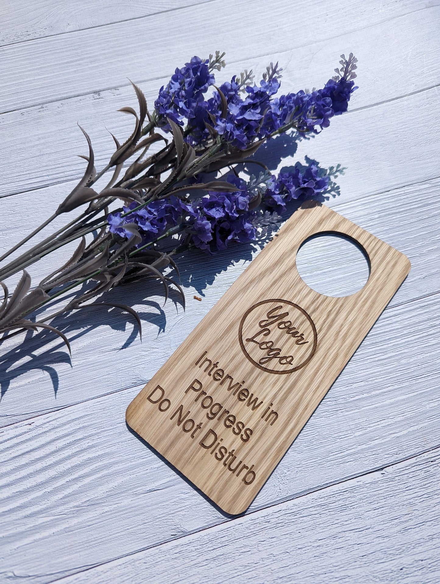 Interview in Progress, Do Not Disturb - Wooden Door Hanger, Personalised Sign, Interview Sign, Meeting Decor, Conference Room Sign