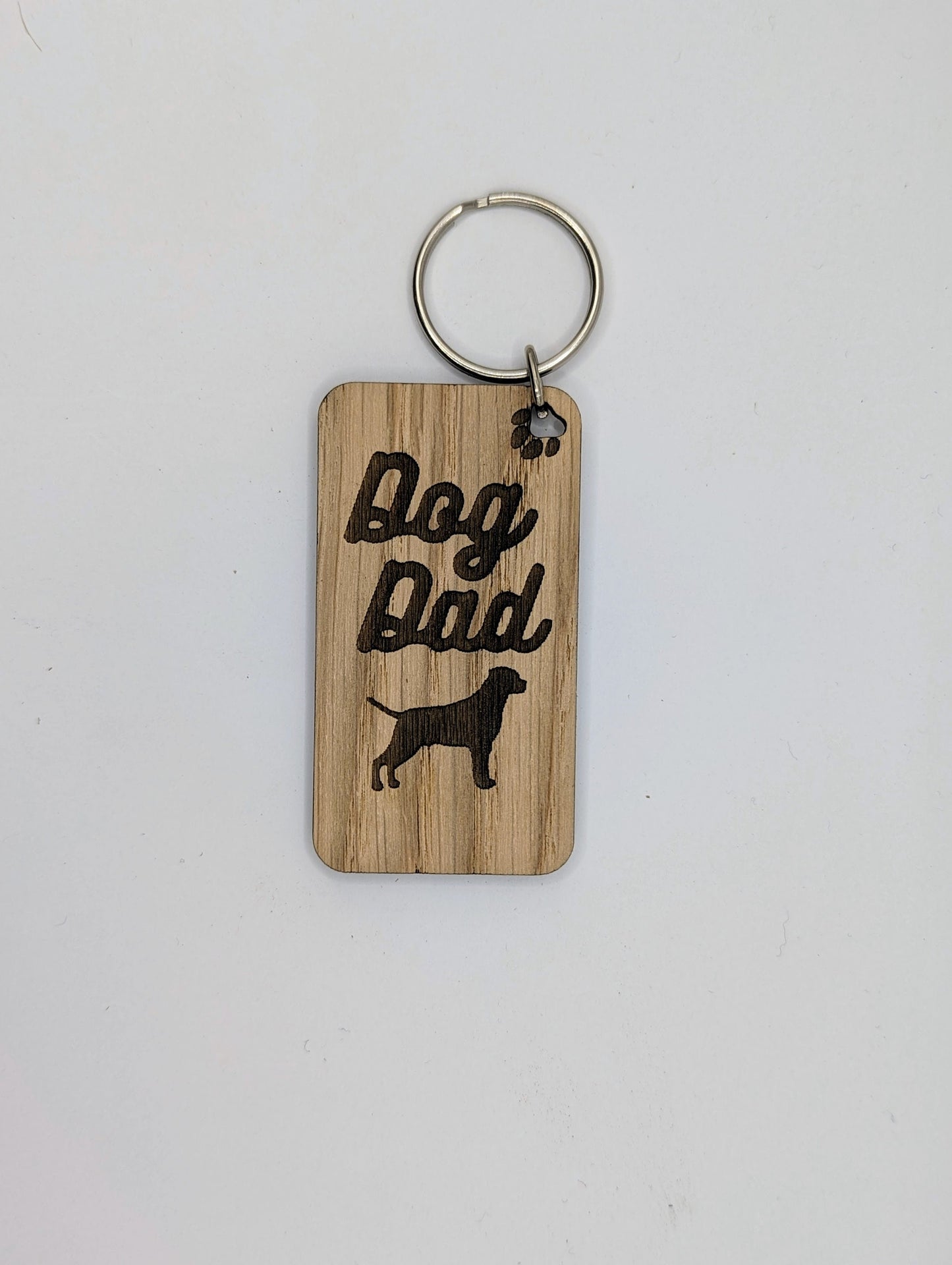 Personalised Rottweiler Dog Dad Wooden Keyring | Oak Dog Keychain | Gift For Rottweiler Parent | Doggy Key Tag Gift