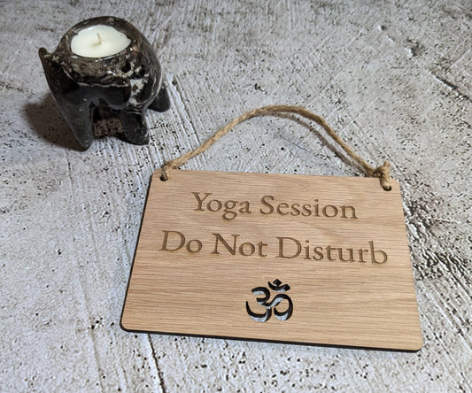 Wooden Personalised Yoga Sign, Namaste Wooden Hanging Sign