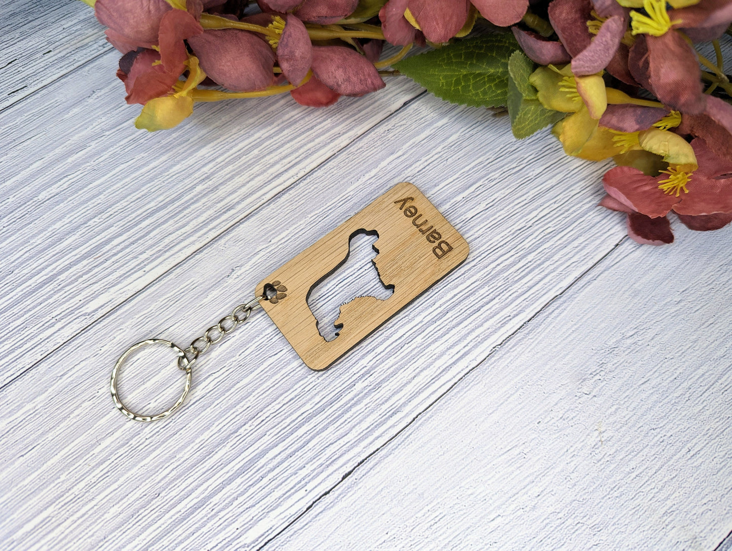 Personalised Cocker Spaniel Wooden Keyring | Oak Dog Keychain | Gift For Cocker Spaniel Parent | Doggy Key Tag Gift