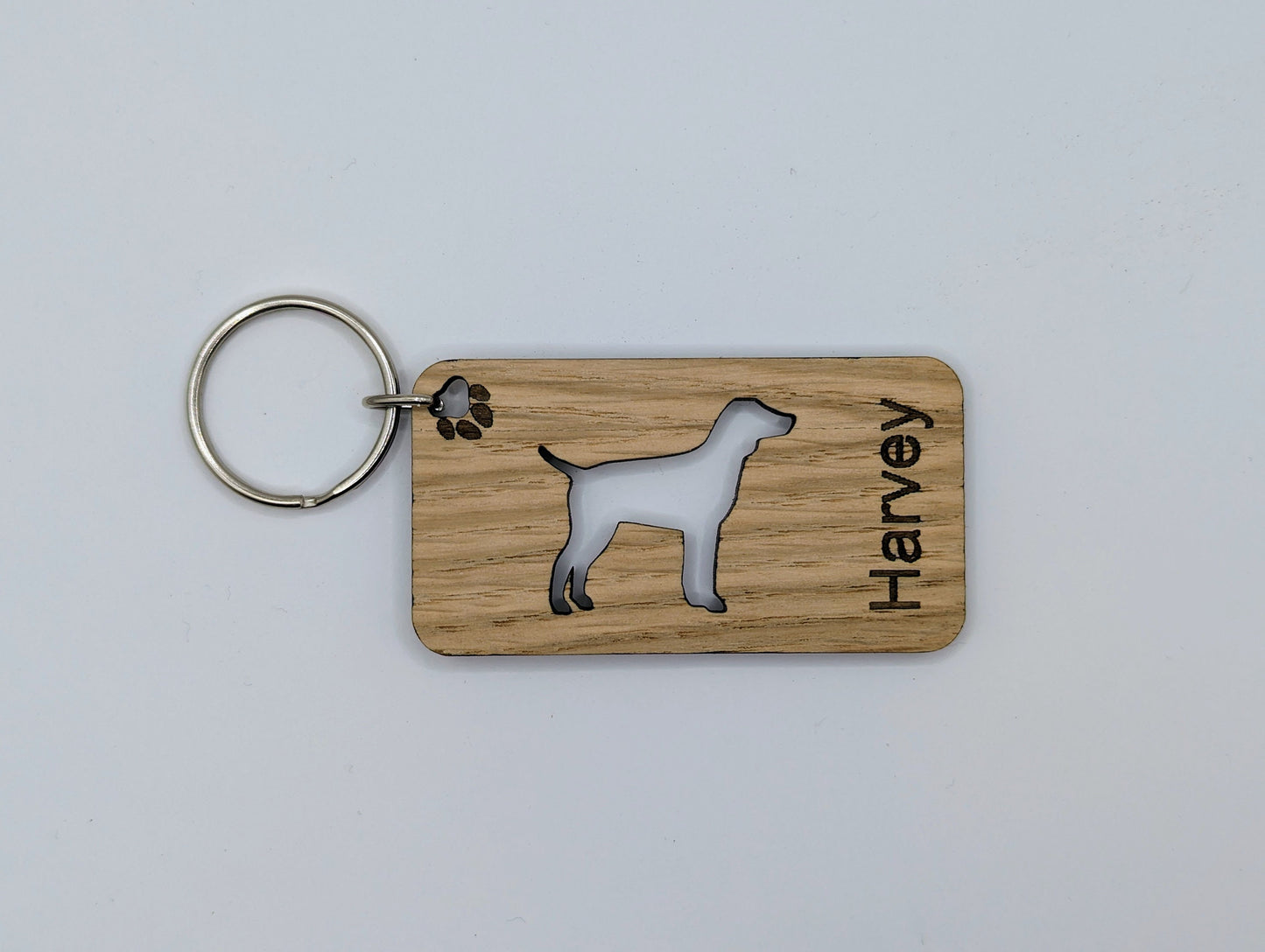 Personalised Pointer Dog Wooden Keyring | Oak Dog Keychain | Gift For English Pointer Parent | Doggy Key Tag Gift