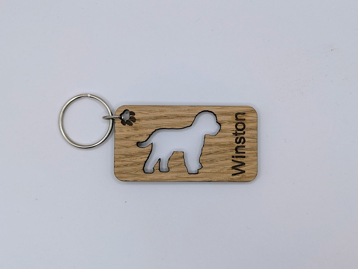 Personalised Cavapoo Wooden Keyring | Oak Dog Keychain | Gift For Cavapoo Parent | Doggy Key Tag Gift