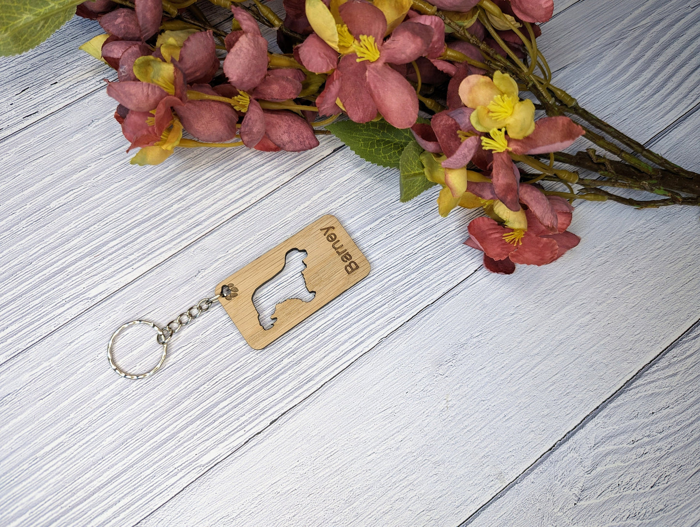 Personalised Cocker Spaniel Wooden Keyring | Oak Dog Keychain | Gift For Cocker Spaniel Parent | Doggy Key Tag Gift