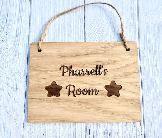 Wooden Personalised Bedroom Sign | Personalised Wooden Hanging Sign | Den Sign | Bedroom Sign | Children's Sign | Door Sign | Hanging Sign