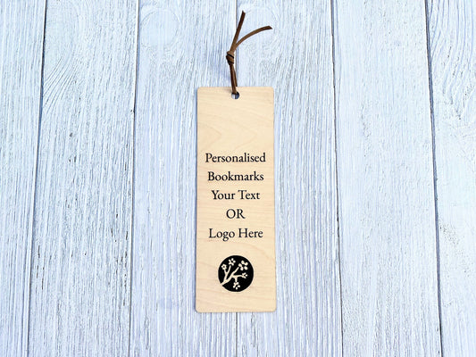 Personalised Engraved Wooden Book Mark | Logo Engraved Bookmark | Custom Book Mark | Corporate Gifts | Branded Bookmark | Bookshop Branding