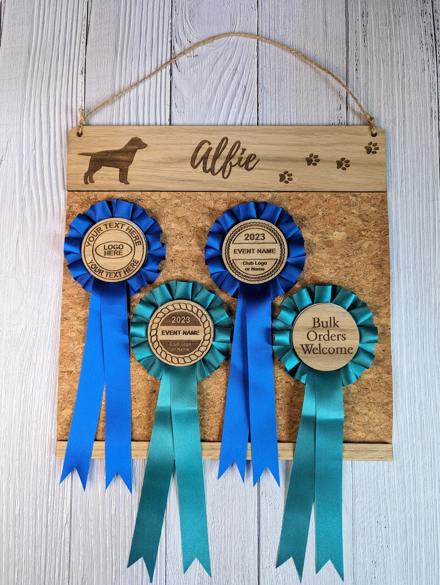 Personalised Wooden Labrador Rosette Holder | Add Your Dog's Name | Rosette Display Board | Unique Gift