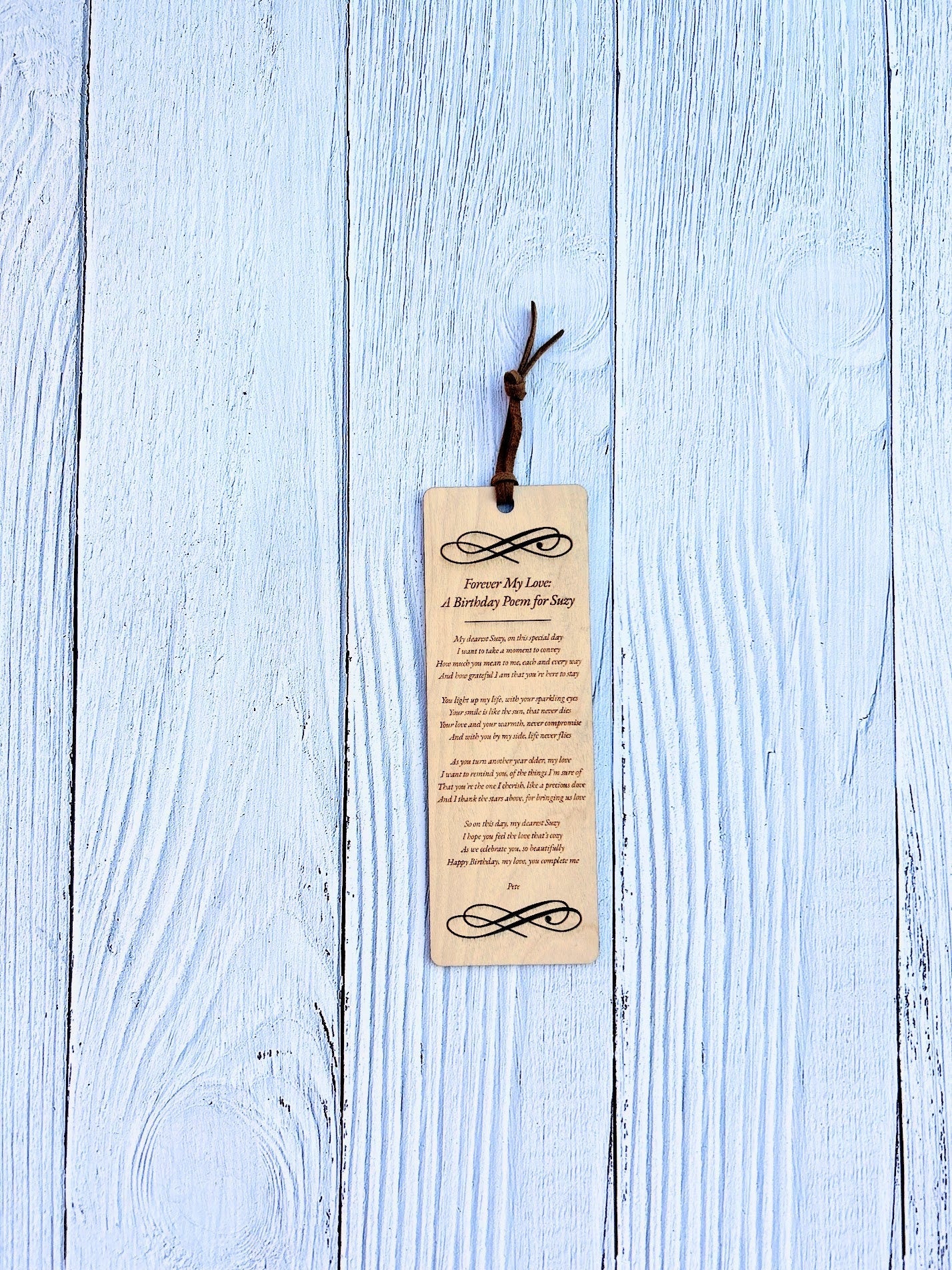 Personalised Wooden Poem Book Mark - Professional Poem Writing, Custom Poem Gift, Anniversary, Birthday, Wedding, Proposal, Fathers Day