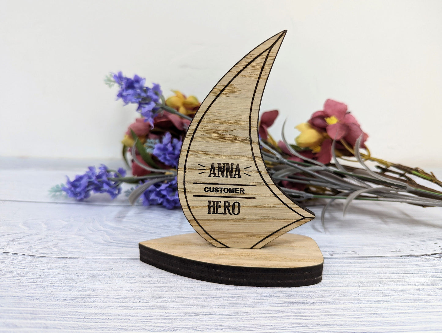 Personalised Employee Recognition Hero Trophy - Customise Your Hero! Add Your Logo