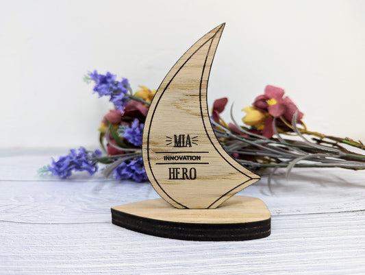 Personalised Employee Recognition Hero Trophy - Customise Your Hero! Add Your Logo