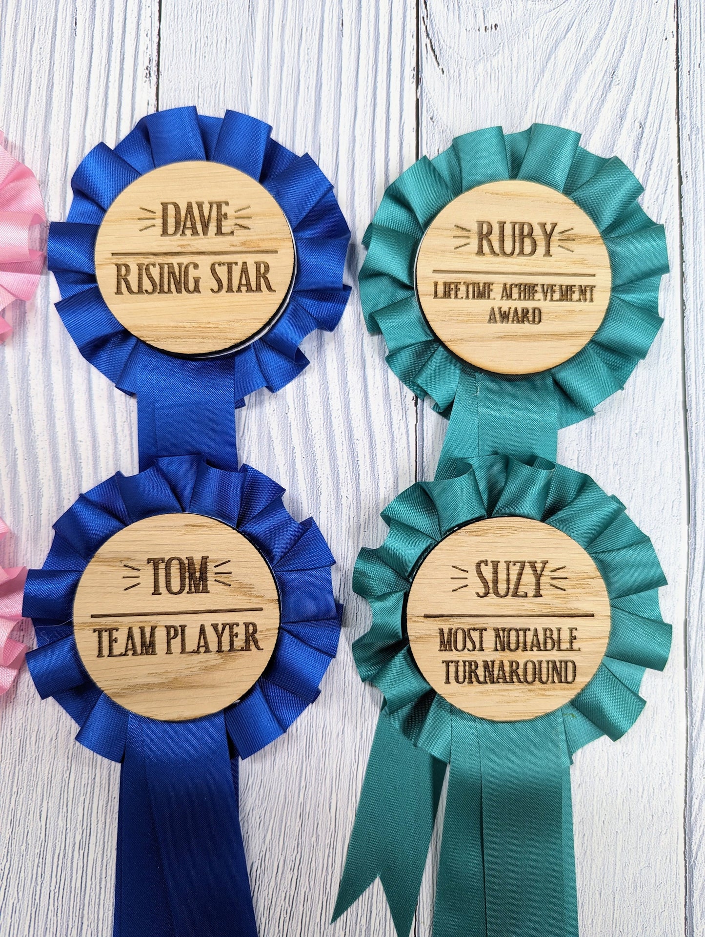 Customer Service Recognition Rosettes: Celebrate Achievements with Eco- Friendly Personalised Wooden Awards