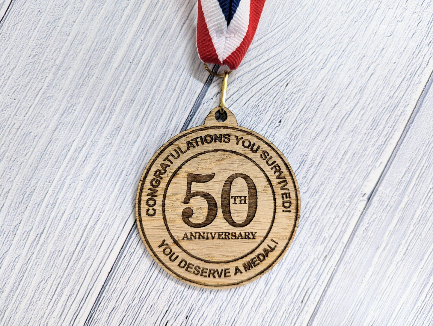 Humorous Anniversary Survival Medal - Celebrating Years Together! Pack of 2 Medals