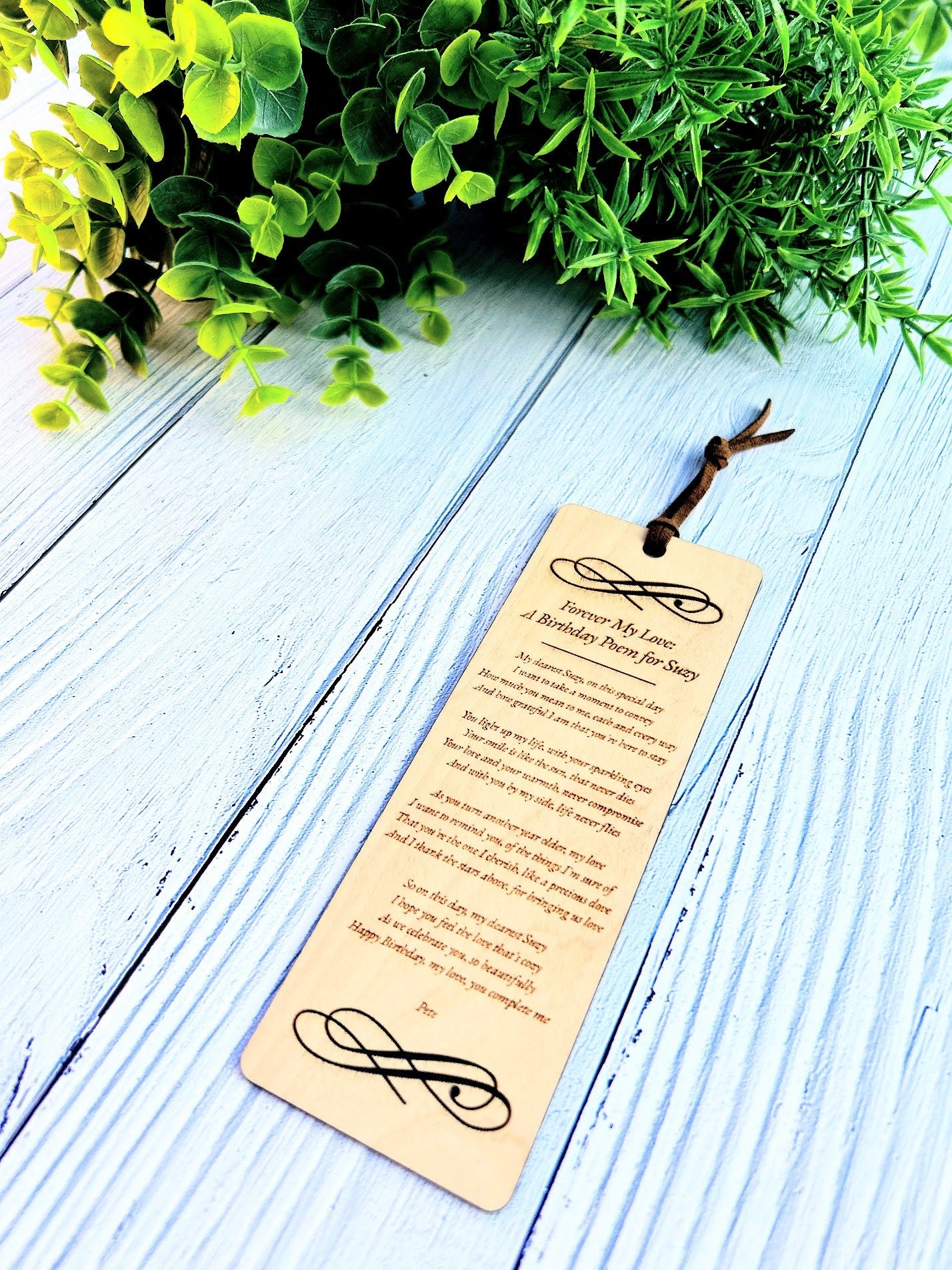 Personalised Wooden Poem Book Mark - Professional Poem Writing, Custom Poem Gift, Anniversary, Birthday, Wedding, Proposal, Fathers Day