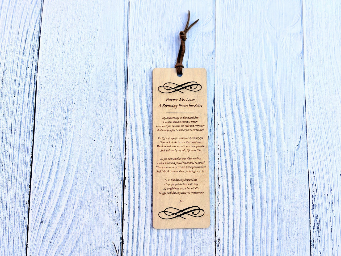 Personalised Wooden Poem Book Mark - Professional Poem Writing, Custom Poem Gift, Anniversary, Birthday, Wedding, Proposal, Fathers Day