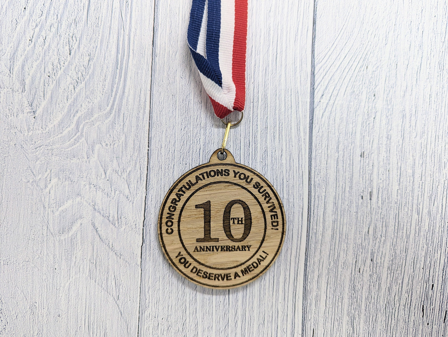 Humorous Anniversary Survival Medal - Celebrating Years Together! Pack of 2 Medals