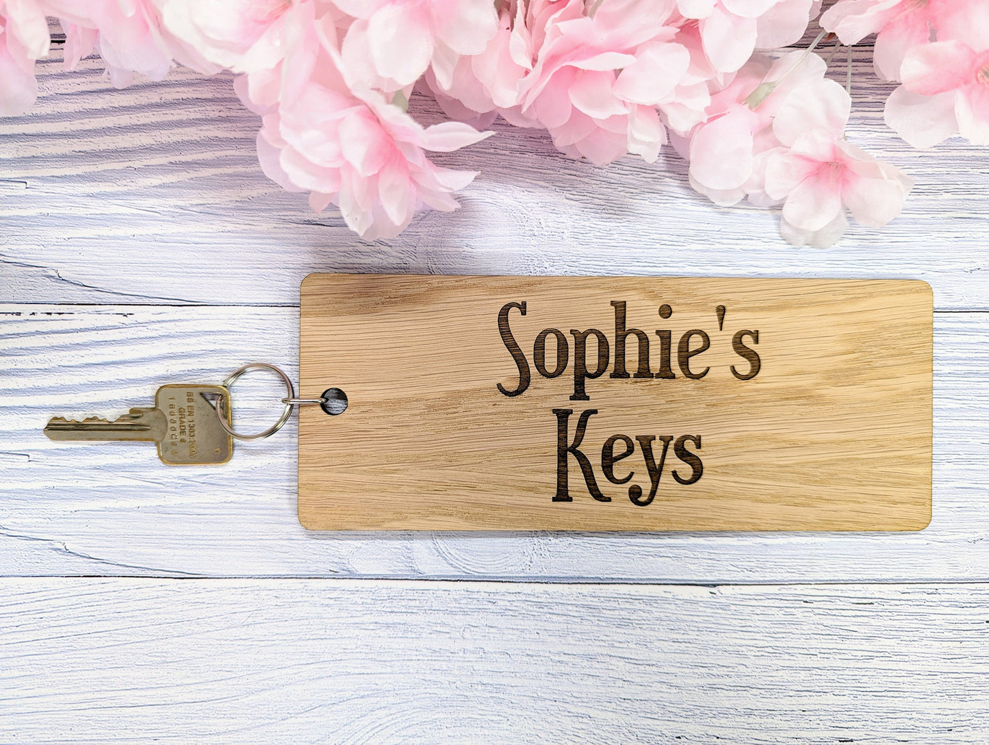 Extra-Large 200x80mm Personalised Wooden Keyring - Ideal for First Car, New Home, or Those Who Misplace Keys