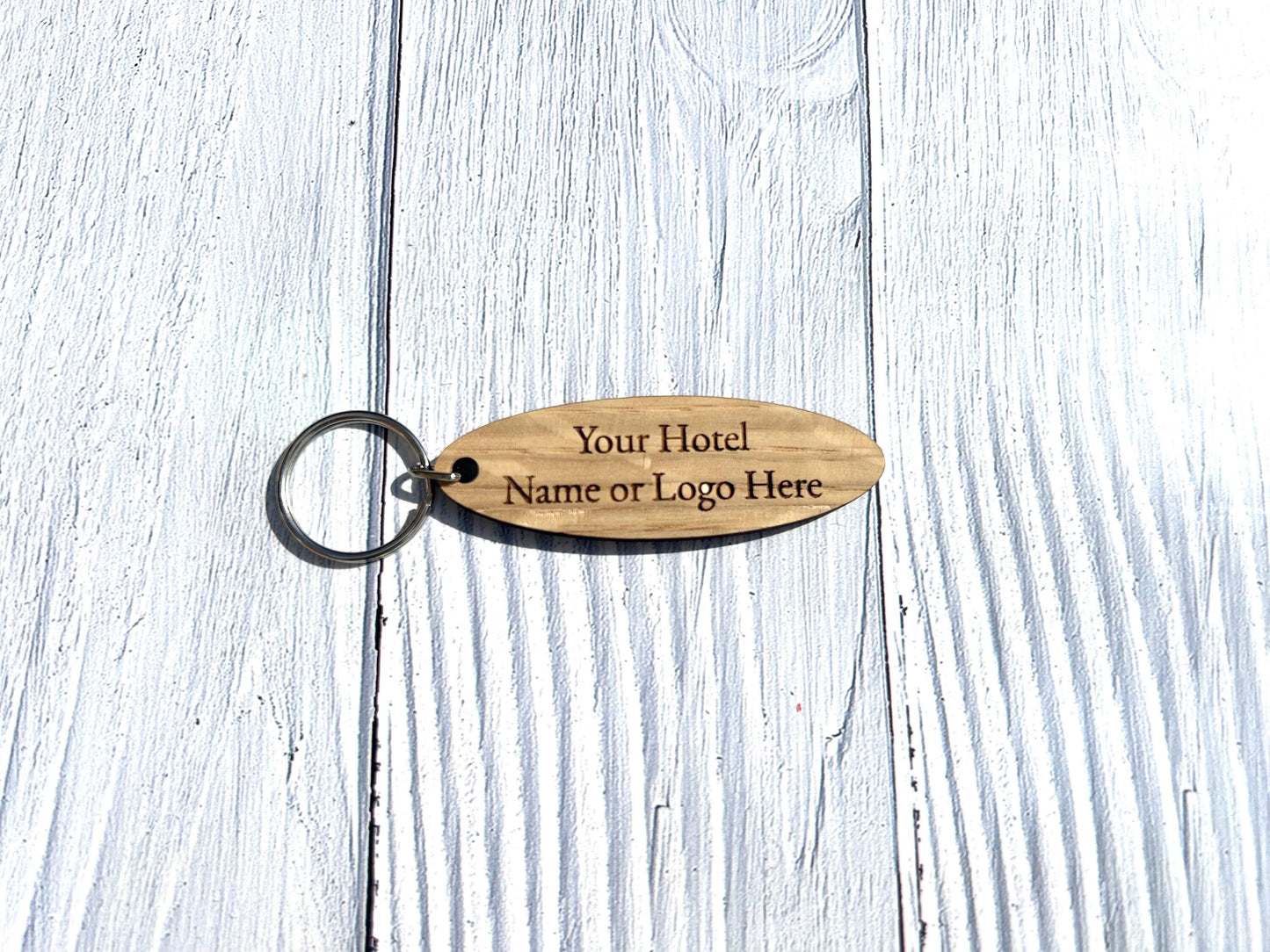 Personalised Oval Hotel Keyrings | Custom Keyfobs | Wooden Keyring | Bulk | Oak Keyring | Bulk Keyrings Business