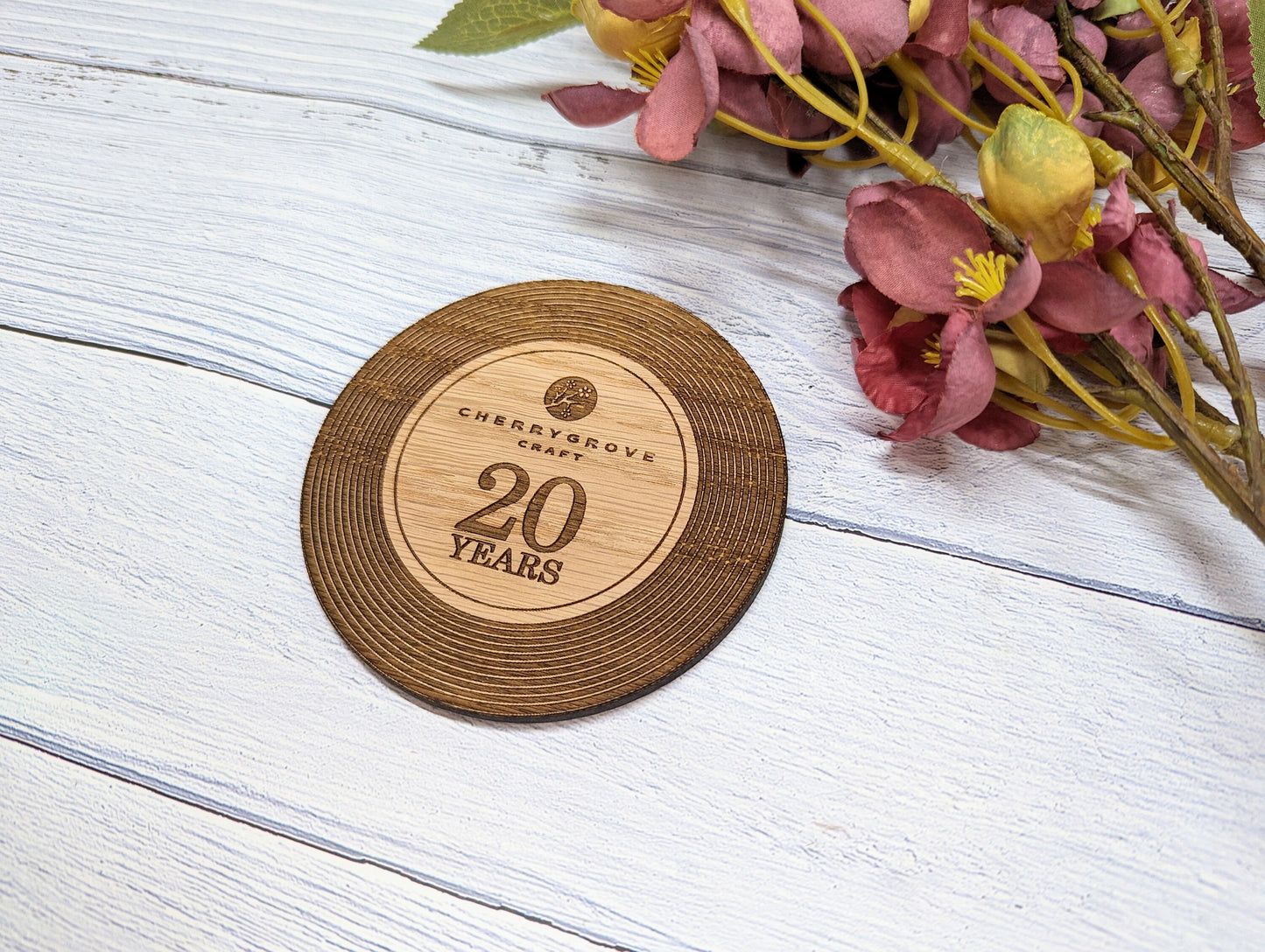 Custom Retro Vinyl Record Coaster for Businesses - Add Your Logo & Celebrate Milestones - Unique Promotional Marketing Item