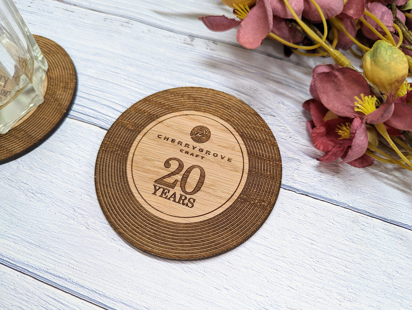 Custom Retro Vinyl Record Coaster for Businesses - Add Your Logo & Celebrate Milestones - Unique Promotional Marketing Item