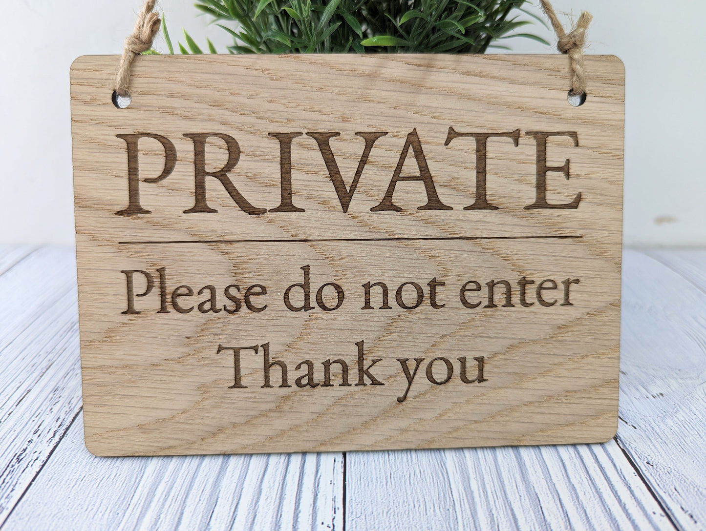 PRIVATE Please Do Not Enter Sign - Customisable Wooden Privacy Sign - Ideal for Home, Office, or Business - Eco-Friendly Materials