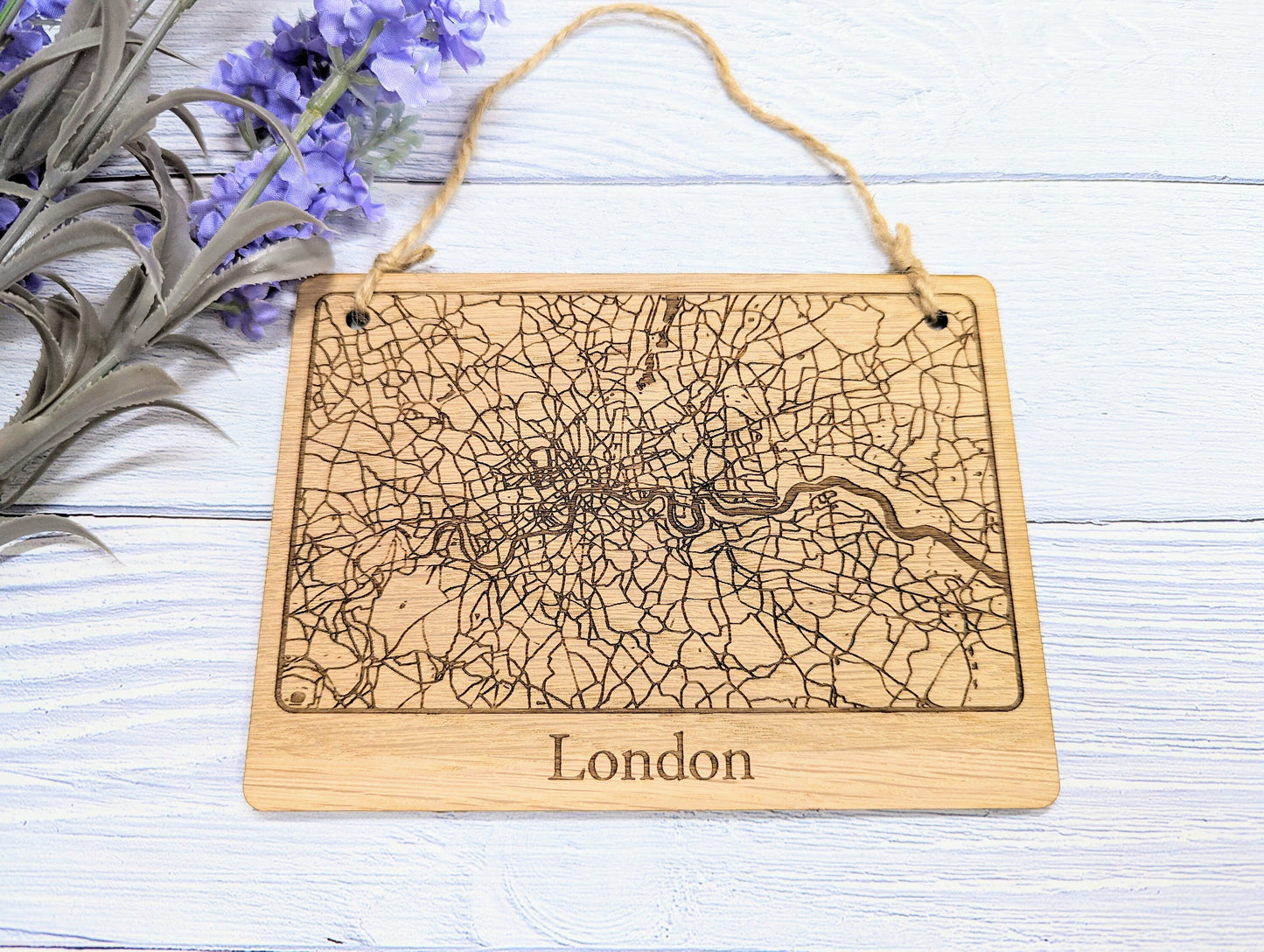 Handcrafted Wooden Map Wall Art of London - Unique Home Decor or Thoughtful Gift - 4 Sizes Available - Customisable