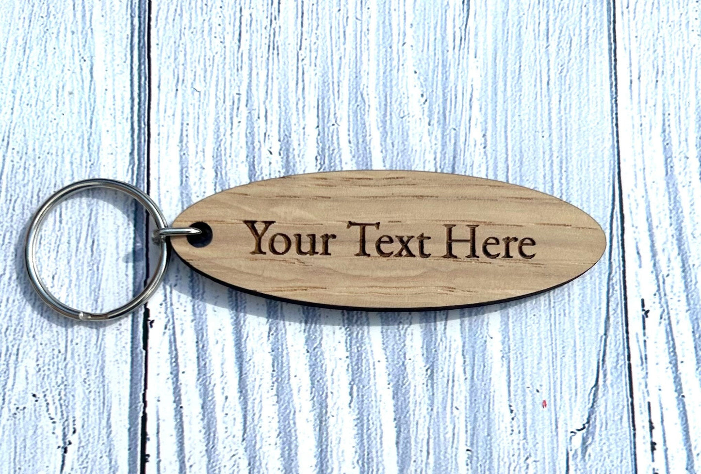 Personalised Oval Keyrings | Custom Keyfobs | Wooden Keyring | Oak Wood | Bulk | Wooden Key Chain | Oak Keyring | Bulk Keyrings