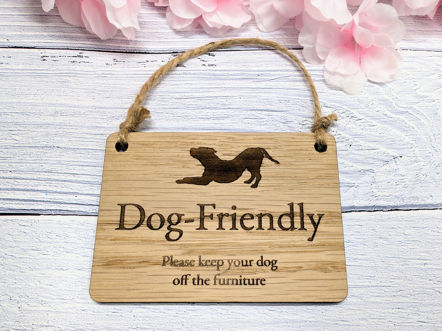 Dog Friendly Wooden Sign - "Please Keep Your Dog Off the Furniture" - Ideal for BnB, Rentals, and Homes | Indoor Sign