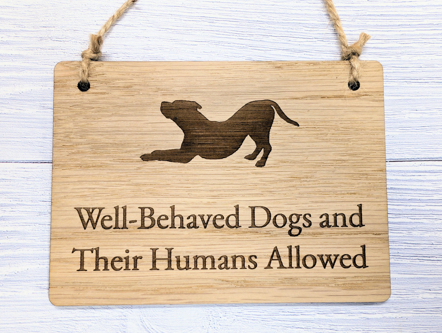 Pet Friendly Establishment Wooden Sign | Keep Dog on Lead | Oak Veneer | Optional Personalisation | Indoor Sign