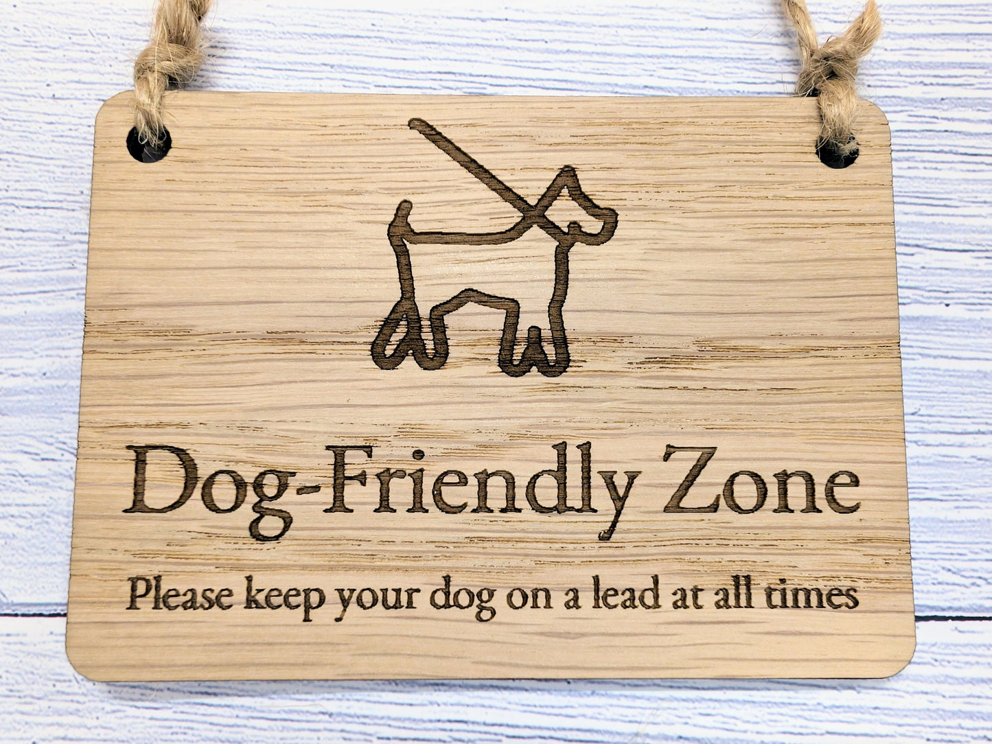 Dog-Friendly Zone Wooden Sign - "Please Keep Your Dog On A Lead At All Times" - Ideal for Pubs, Restaurants, Cafes, and Pet Shops