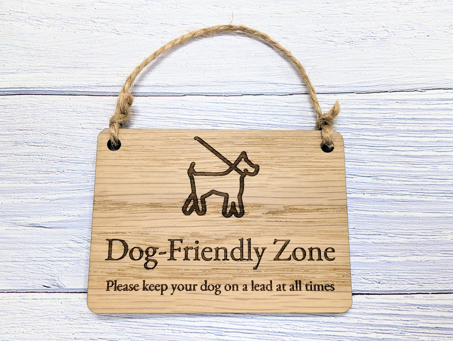 Dog-Friendly Zone Wooden Sign - "Please Keep Your Dog On A Lead At All Times" - Ideal for Pubs, Restaurants, Cafes, and Pet Shops