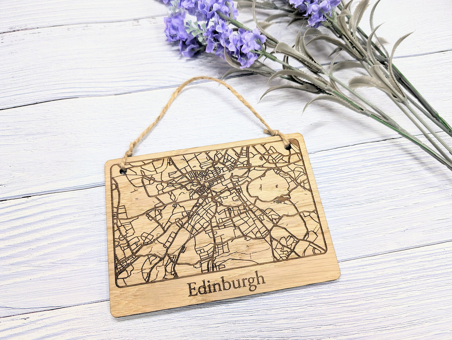 Handcrafted Wooden Map Wall Art of Edinburgh, UK - Available in 4 Sizes - Perfect Home Decor or Unique Gift