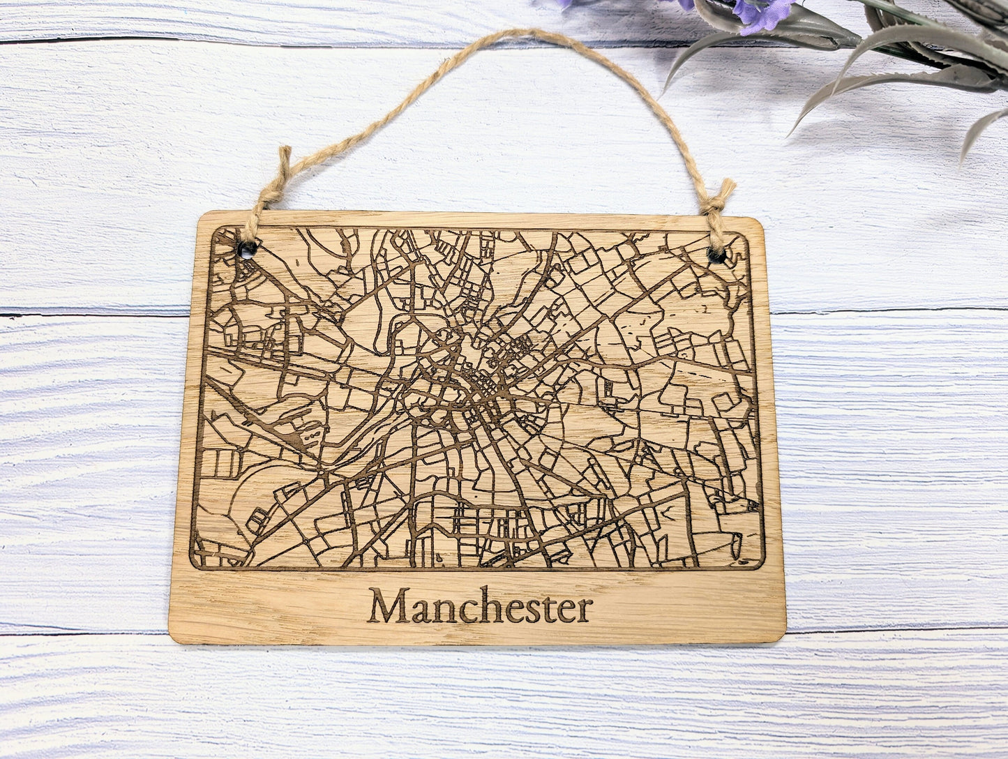 Handcrafted Wooden Map Wall Art of Manchester, UK - Available in 4 Sizes - Perfect Home Decor or Unique Gift