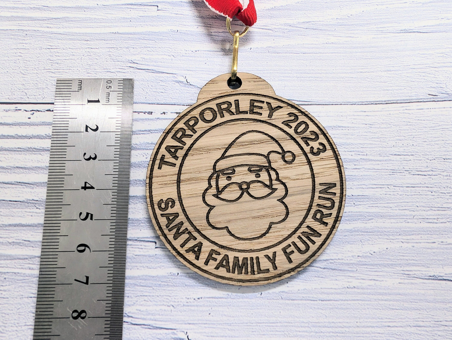 Personalised Wooden Medals for Village Fun Runs & Santa Dashes – Custom Event Awards