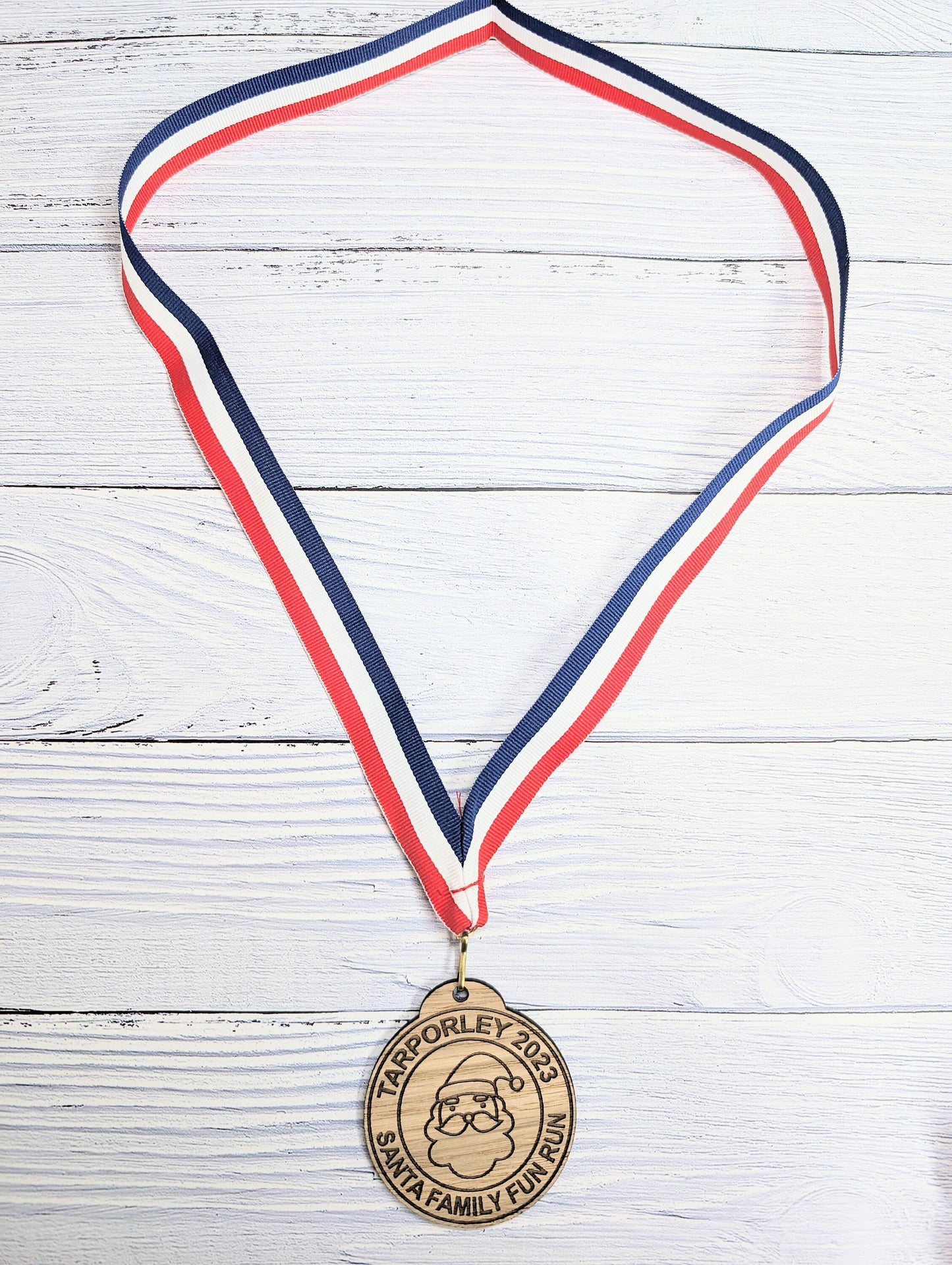 Personalised Wooden Medals for Village Fun Runs & Santa Dashes – Custom Event Awards