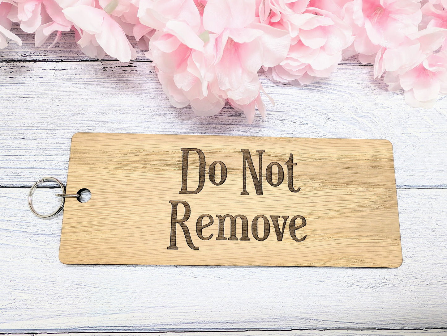 Extra-Large "Do Not Remove" Wooden Keyring - Ideal for Keeping Important Keys Safely - 200x80mm