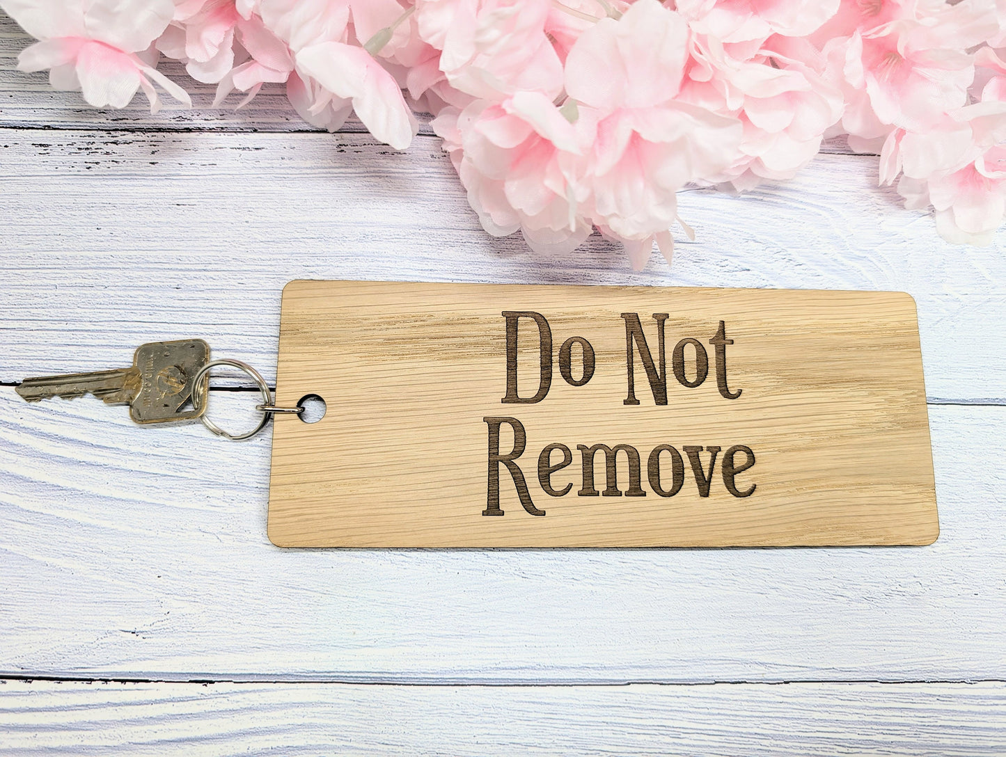 Extra-Large "Do Not Remove" Wooden Keyring - Ideal for Keeping Important Keys Safely - 200x80mm