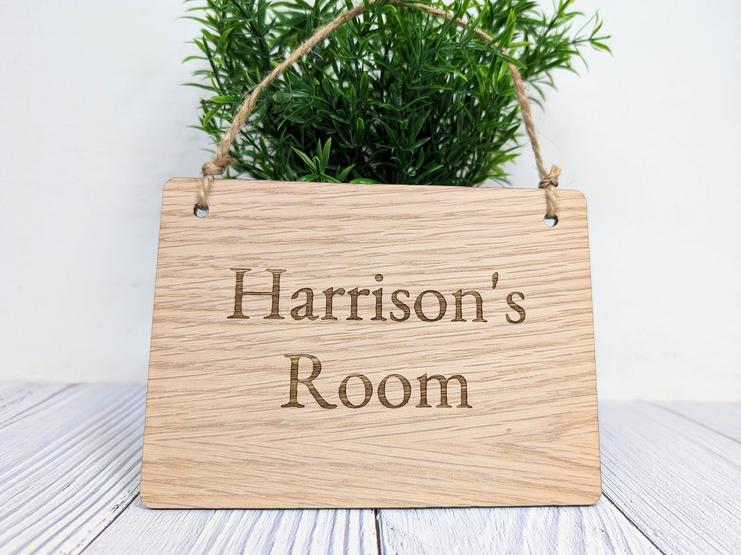 Personalised Children's Room Door Sign - Custom Name Oak Veneer Sign