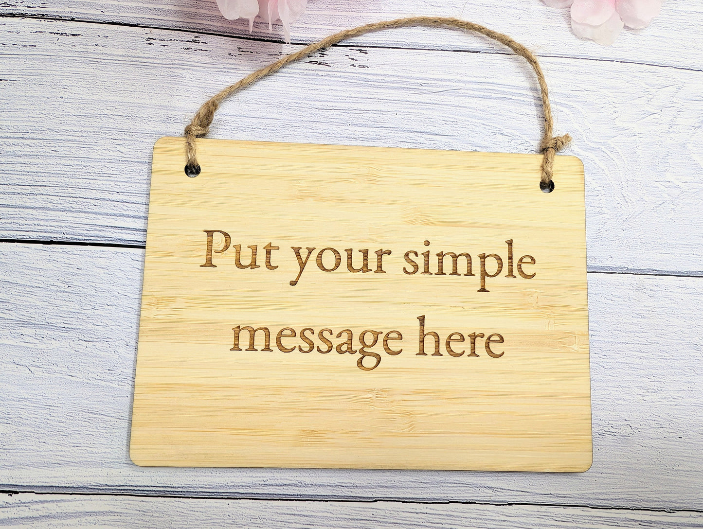 Eco Bamboo Double-Sided Personalised Sign - 2 Sided Bamboo Hanging Sign | Birthday Gift | Man Cave Sign | Bar Sign | Door Sign