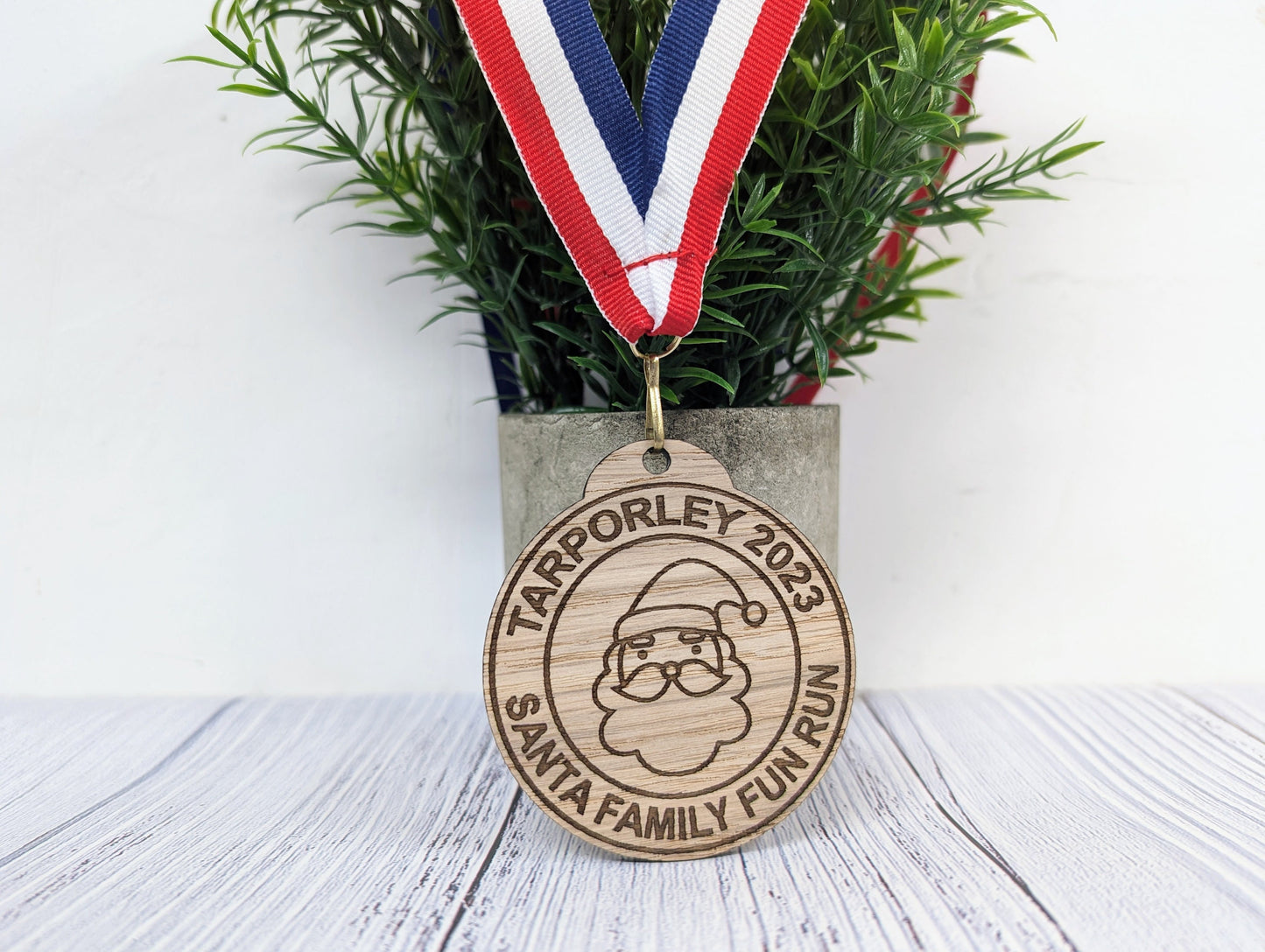 Personalised Wooden Medals for Village Fun Runs & Santa Dashes – Custom Event Awards