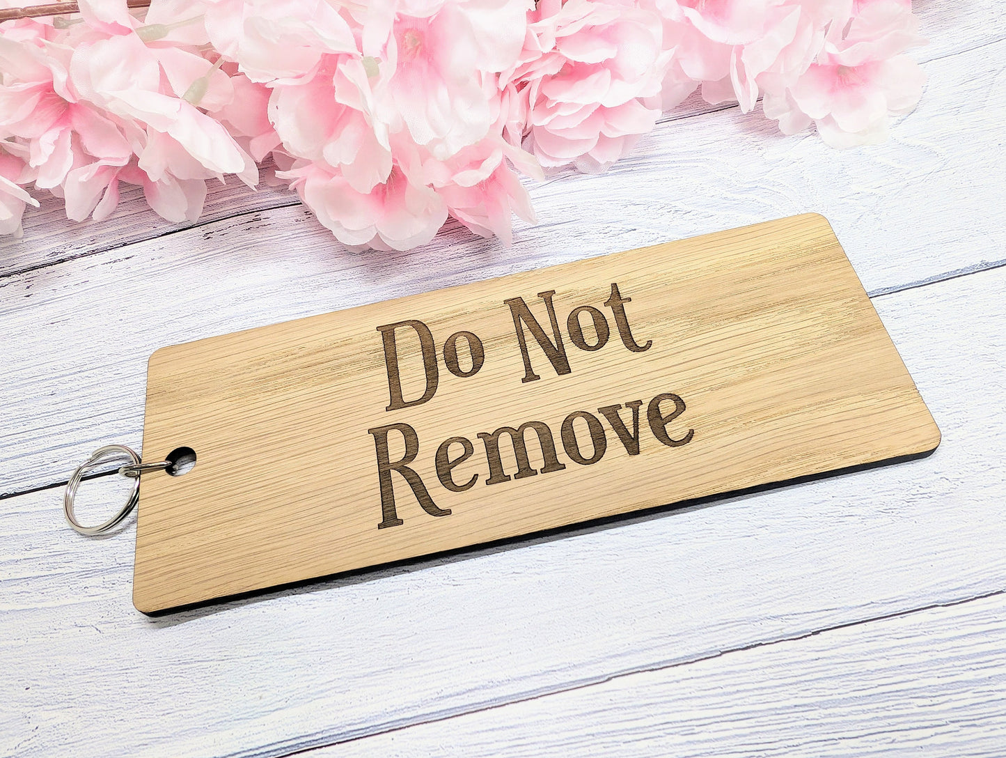 Extra-Large "Do Not Remove" Wooden Keyring - Ideal for Keeping Important Keys Safely - 200x80mm