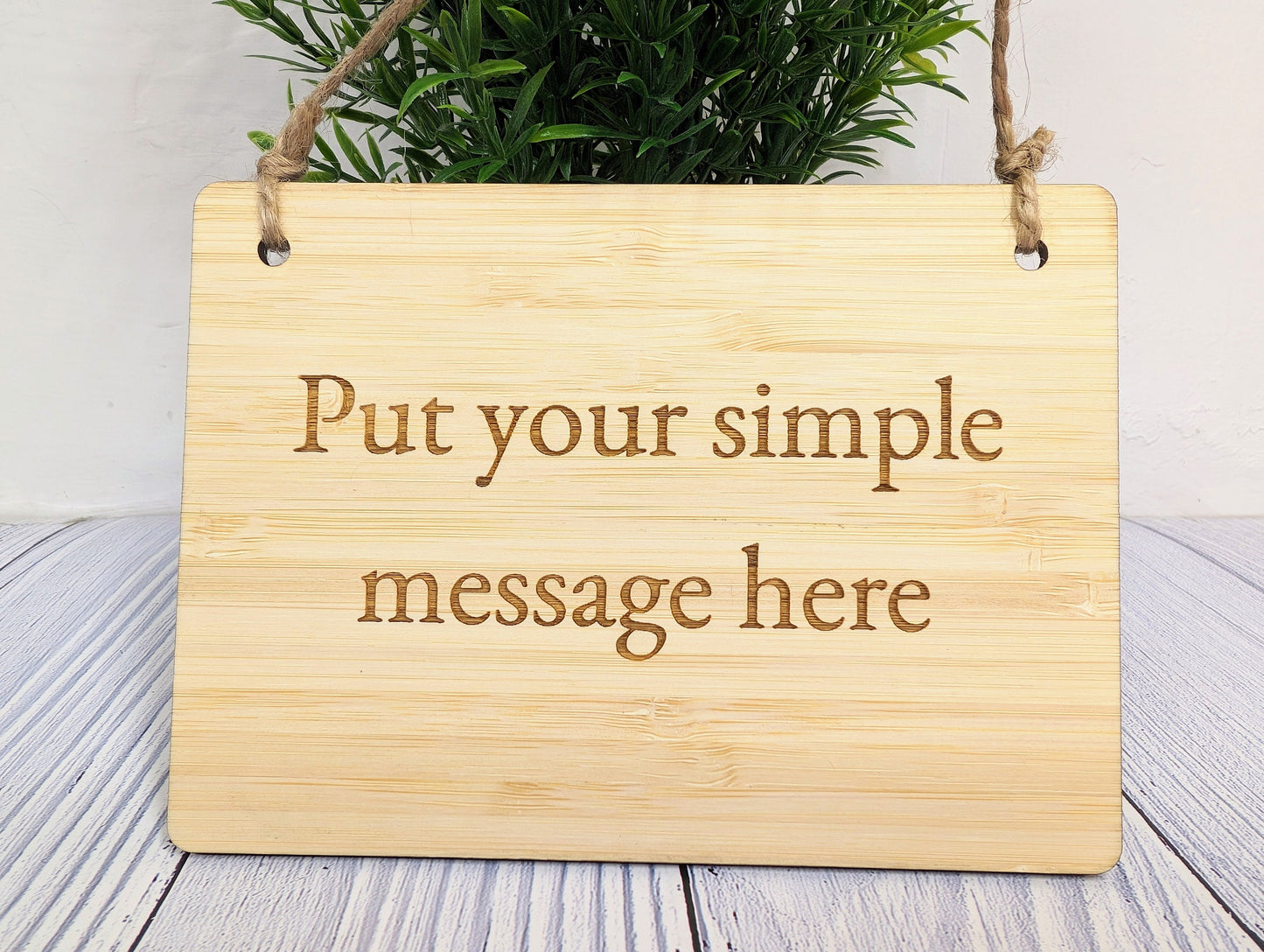 Eco Bamboo Double-Sided Personalised Sign - 2 Sided Bamboo Hanging Sign | Birthday Gift | Man Cave Sign | Bar Sign | Door Sign