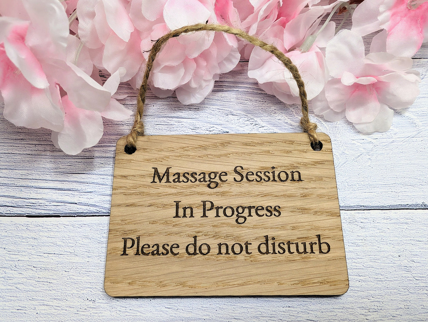 Massage Session in Progress - Oak Door Sign, Handcrafted in Wales, Peaceful Spa Decor, Available in 4 Sizes