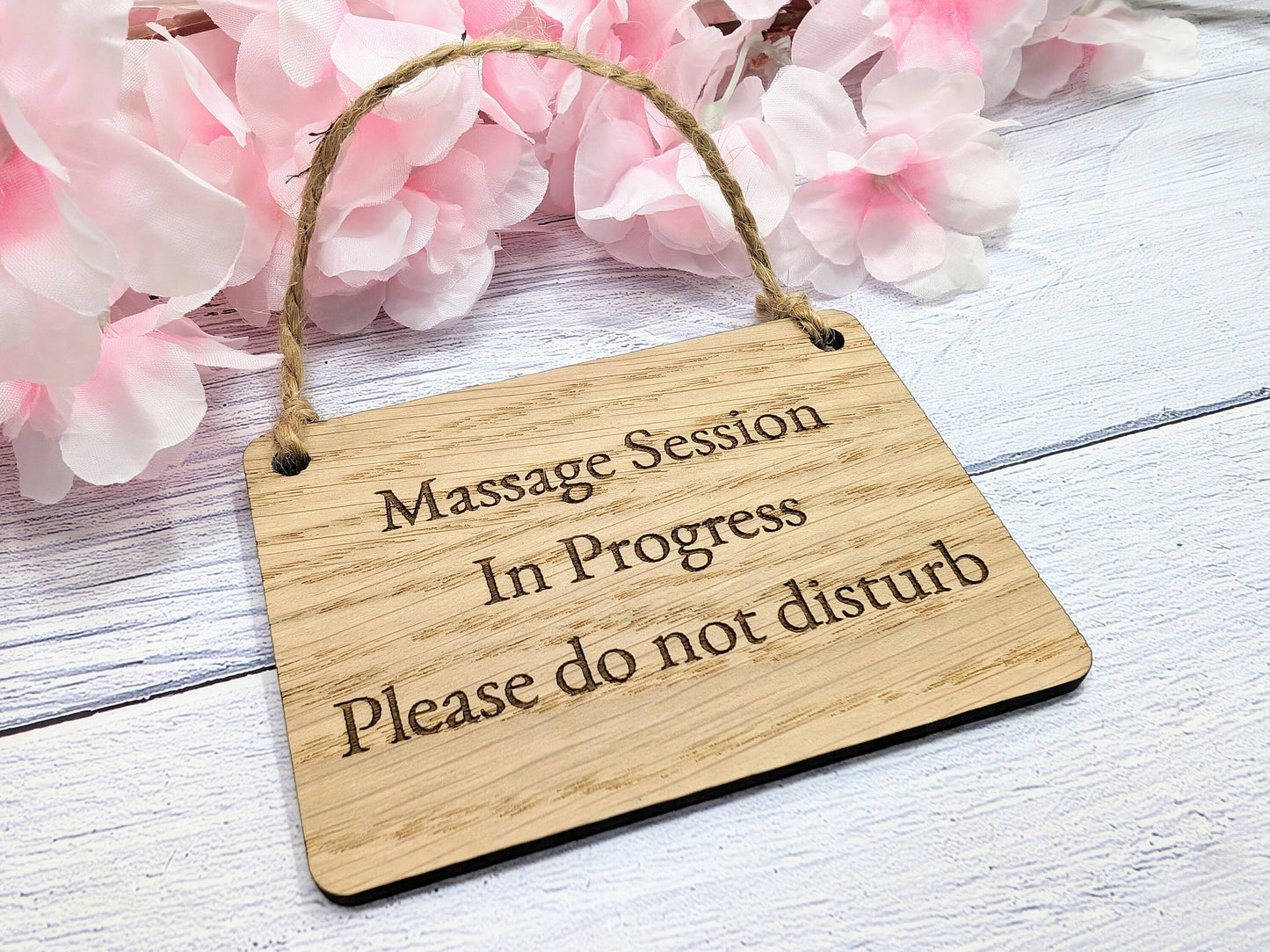 Massage Session in Progress - Oak Door Sign, Handcrafted in Wales, Peaceful Spa Decor, Available in 4 Sizes