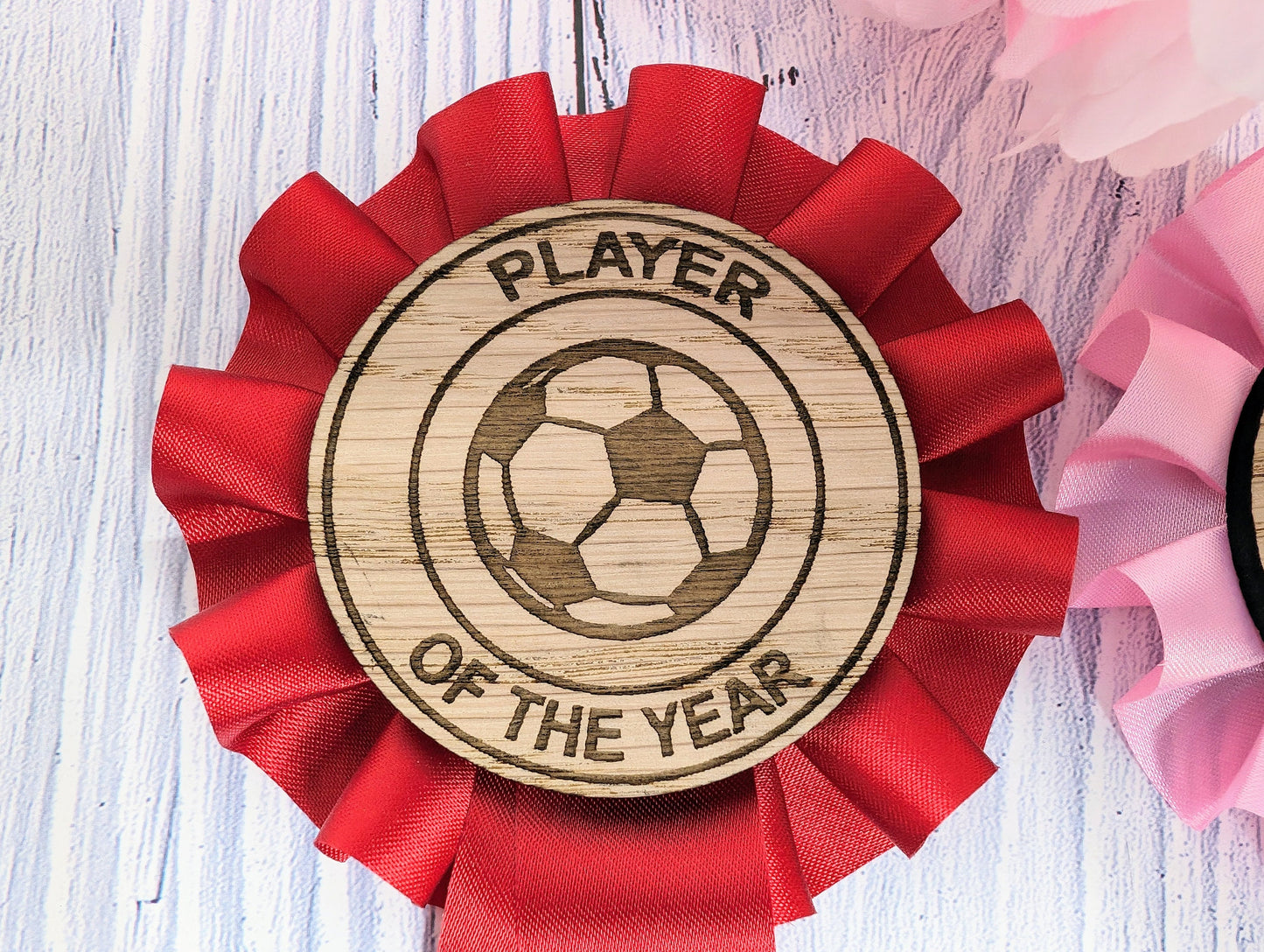 Custom Football Rosettes - Personalised Soccer Awards | Choice of Colours, Eco-Friendly, Handcrafted, Fun & Serious Titles