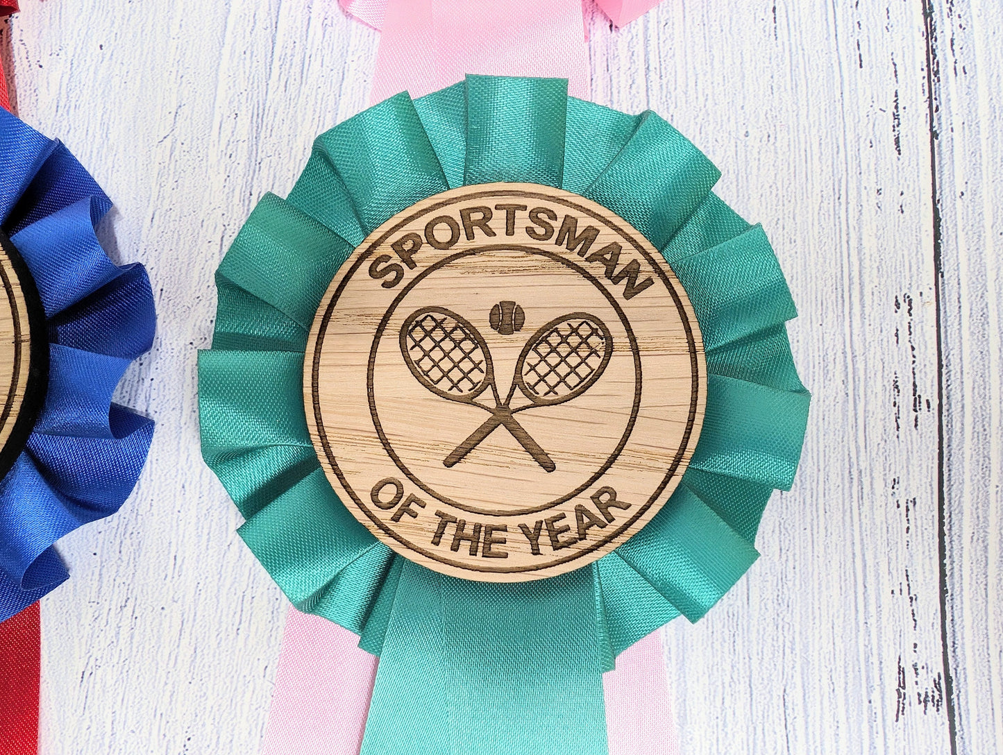 Custom Tennis Rosettes - Personalised Tennis Awards | Choice of Colours, Eco-Friendly, Handcrafted, Fun & Serious Titles