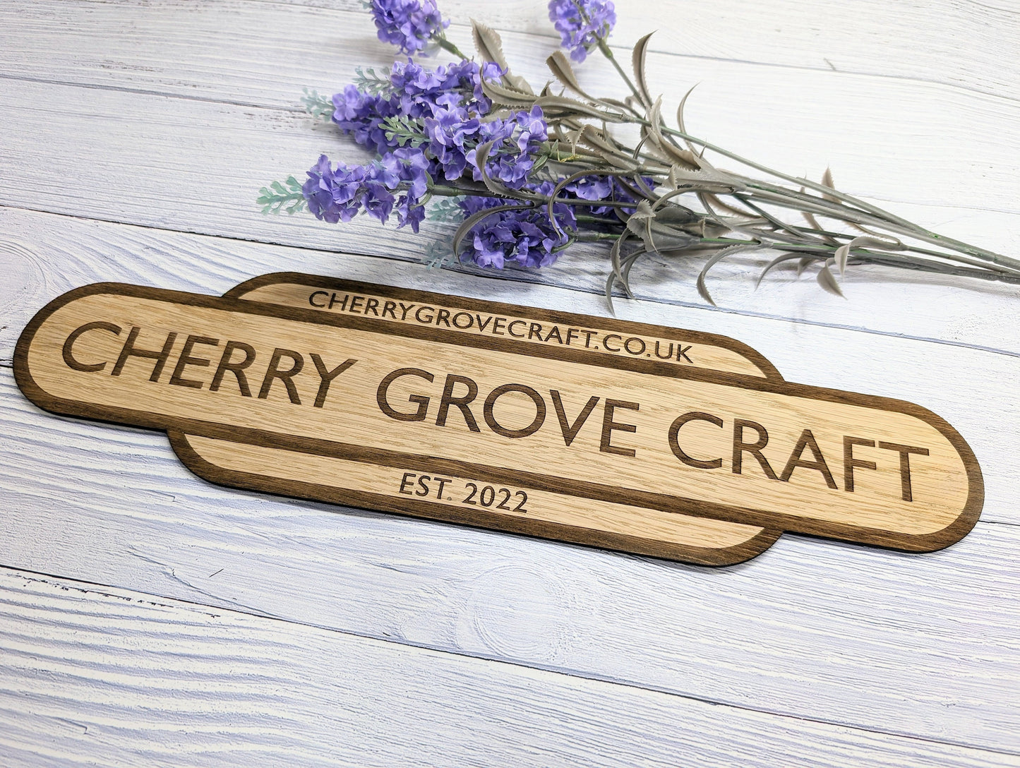 Personalised Railway Station Business Name Door Sign - Indoor Use - Oak MDF - Customisable Text, 4 Sizes - Eco-Friendly, British Rail