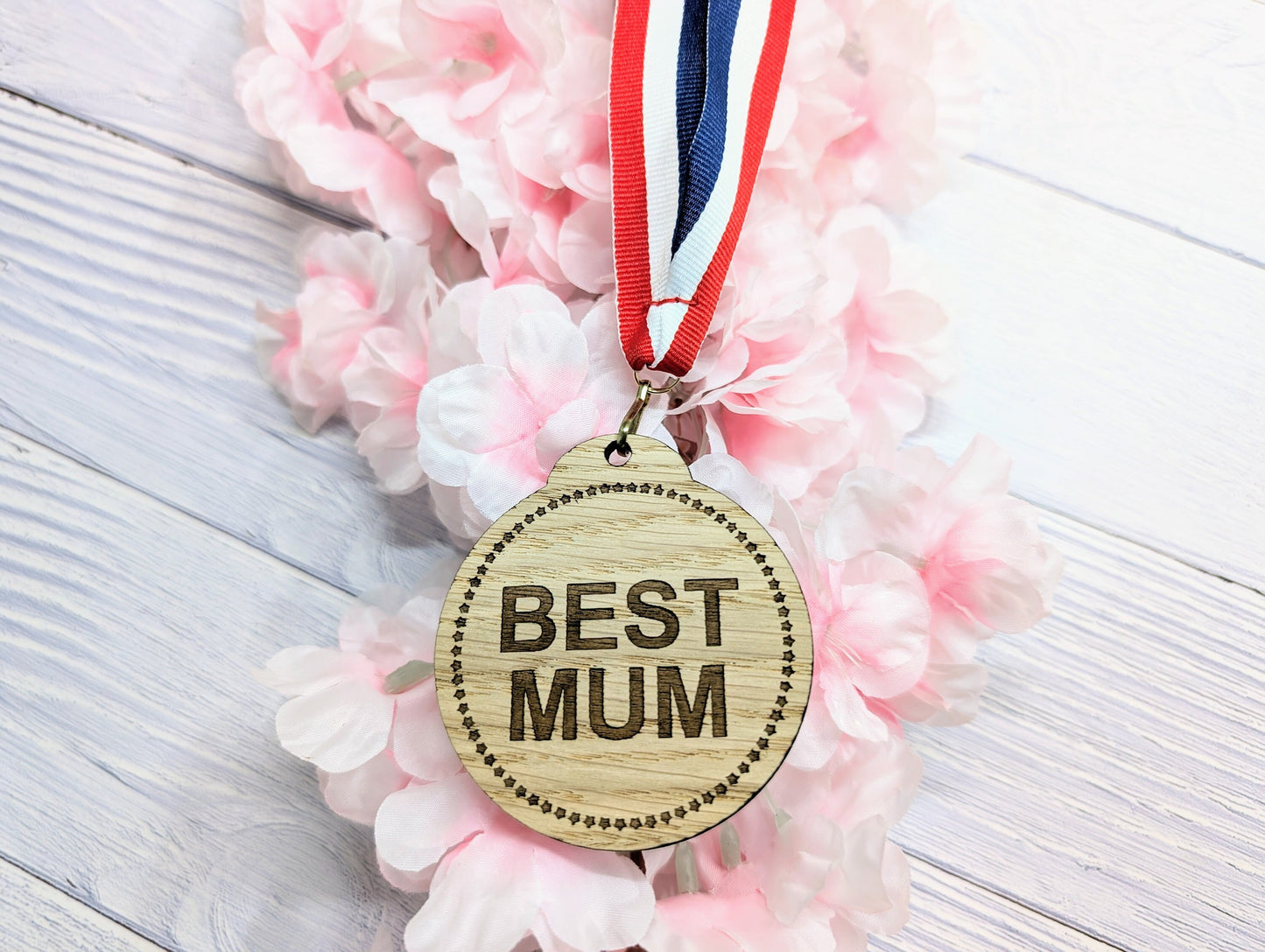 Best Mum & Best Dad Medals - Personalised Oak Veneer Awards, Perfect Family Gift - Crafted in Wales