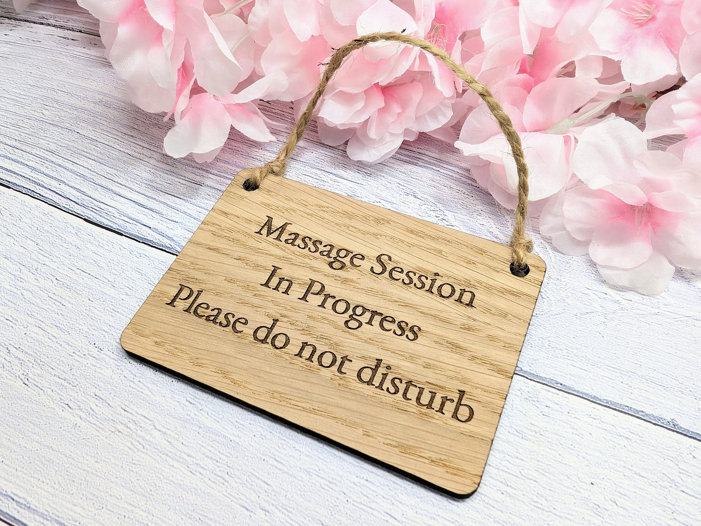 Massage Session in Progress - Oak Door Sign, Handcrafted in Wales, Peaceful Spa Decor, Available in 4 Sizes